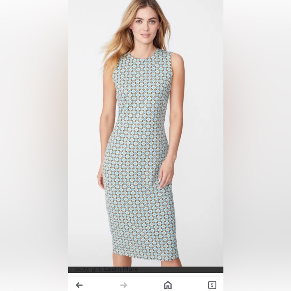 J. McLaughlin blue and tan Devonshire Dress size S
